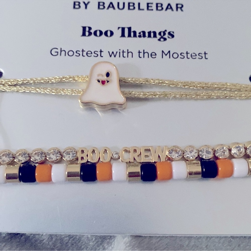🎉6 for $30🎉 BaubleBar Boo Crew Bracelet Set with Ghost Charm - Picture 2 of 3